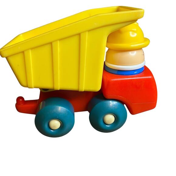 VINTAGE LITTLE TIKES TODDLE TOTS CONSTRUCTION DUMPTRUCK WITH CONSTRUCTION WORKER - Picture 4 of 9